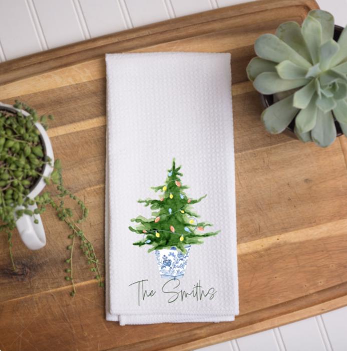 Personalized Christmas Waffle Towel