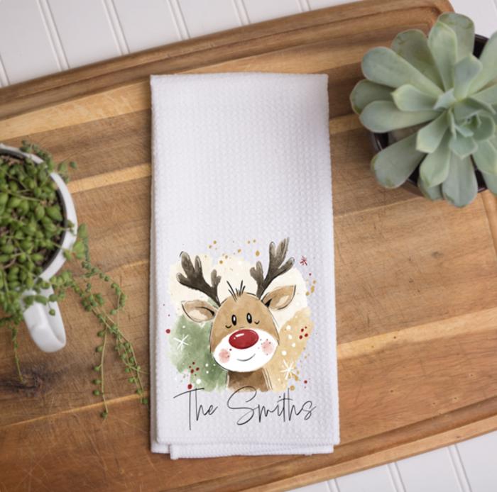 Personalized Christmas Waffle Towel