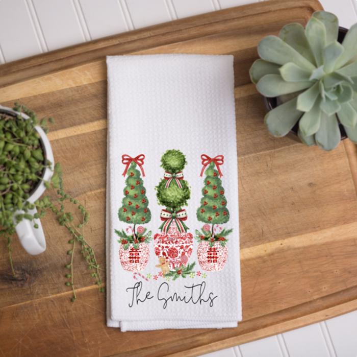 Personalized Christmas Waffle Towel