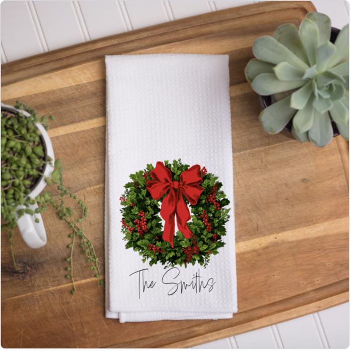 Personalized Christmas Waffle Towel