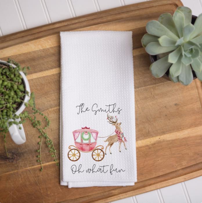 Personalized Christmas Waffle Towel