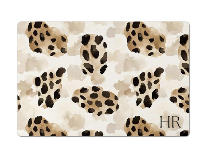 Monogrammed Animal Print Desk Mats - 4 sizes