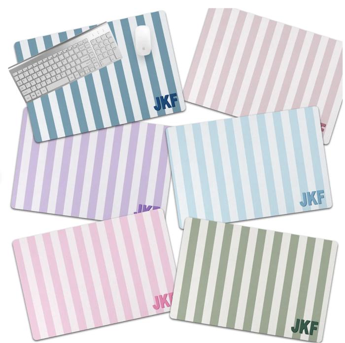 Personalized Desk Mat  - Cabana Stripes