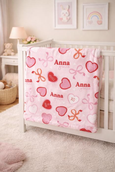 Personalized Valentine Blankets - Three Sizes