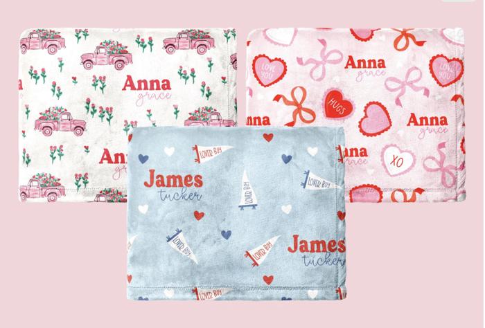 Personalized Valentine Blankets - Three Sizes