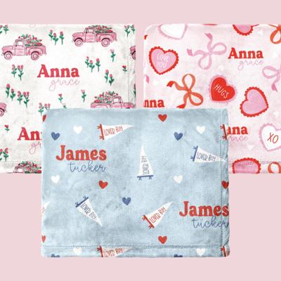 Personalized Valentine Blankets - Three Sizes