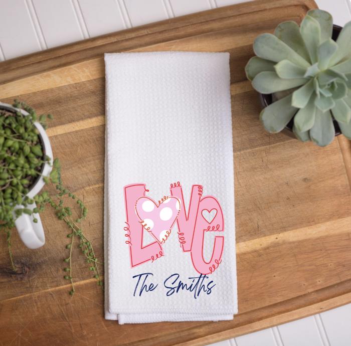 Personalized Valentine Towels