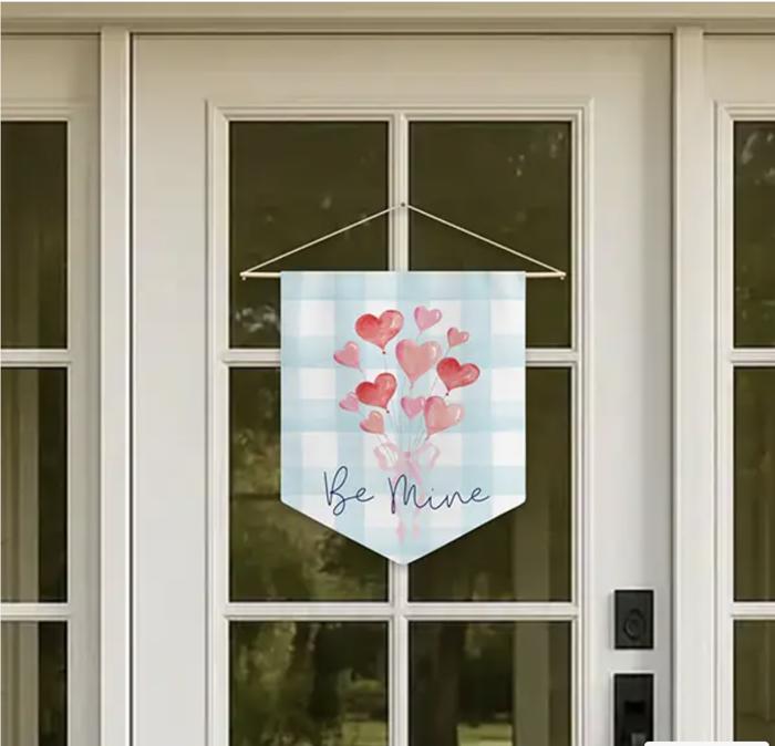 Valentine's Day Door Hanger - Heart Balloon Bouquet