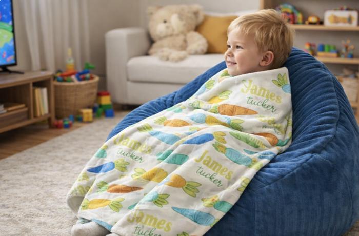 Personalized Easter Minky Blanket - 4 Designs