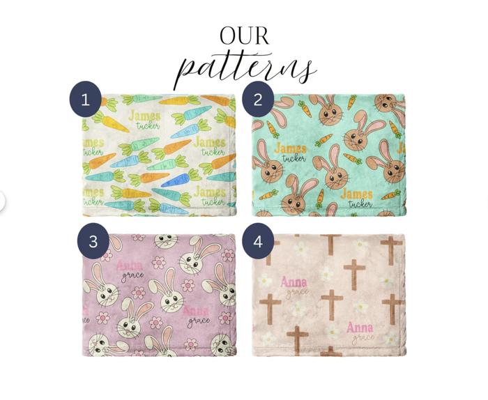 Personalized Easter Minky Blanket - 4 Designs