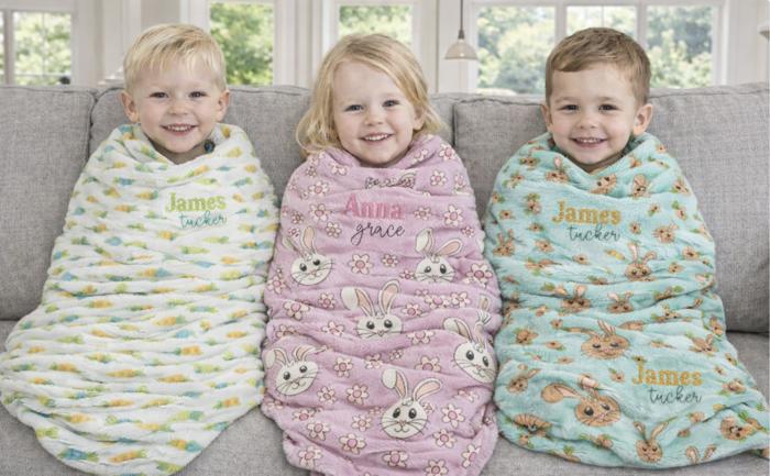 Personalized Easter Minky Blanket - 4 Designs