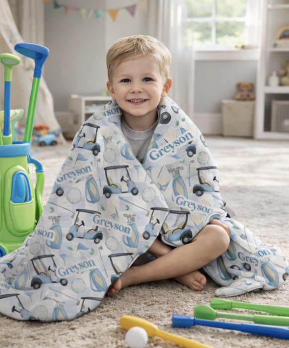 Personalized Golf Name Blanket