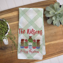  Christmas Waffle Towel - Topiary Christmas Trees 