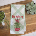  Christmas Waffle Towel - Red Pot Christmas Tree