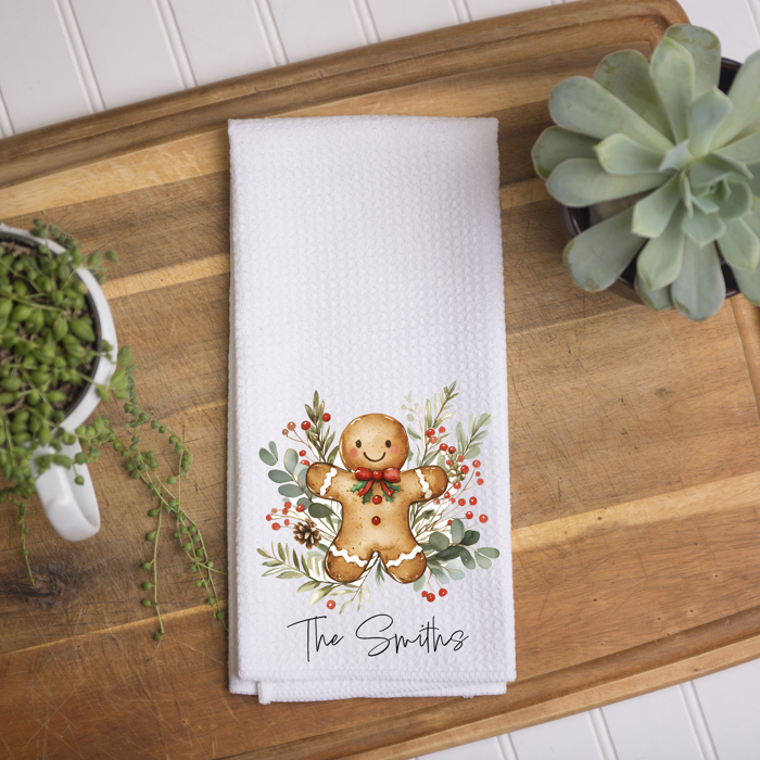 Personalized Christmas Kitchen Towel – Gingerbread Man