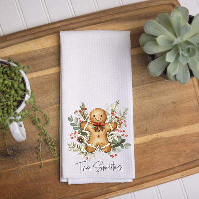 Personalized Christmas Kitchen Towel – Gingerbread Man