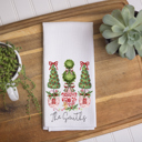  Personalized Christmas Kitchen Towel – Red Topiaries
