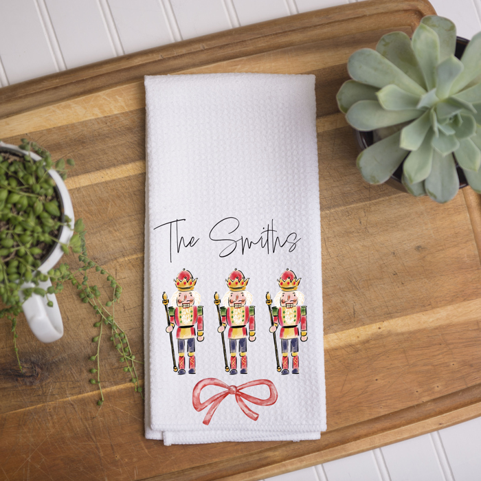 Personalized Christmas Kitchen Towel – Nutcrackers