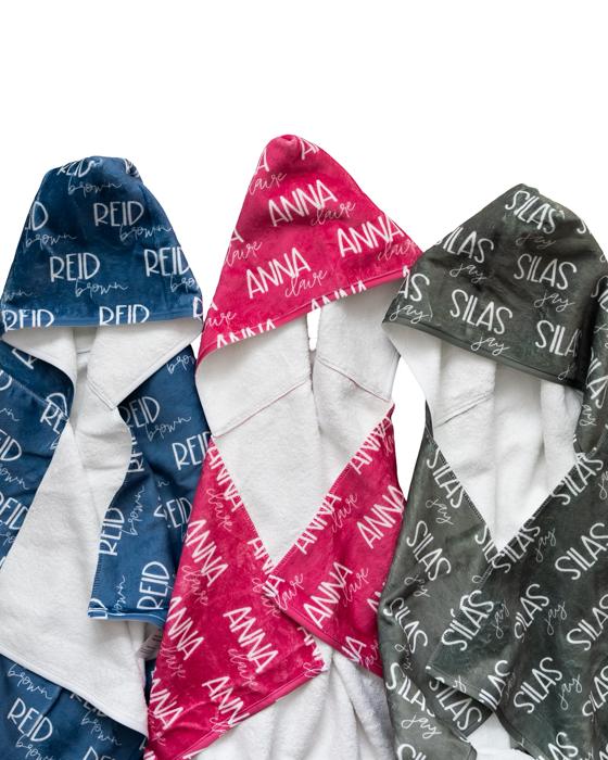 Personalized Toddler Hooded Bath Wrap - 24" x 48"
