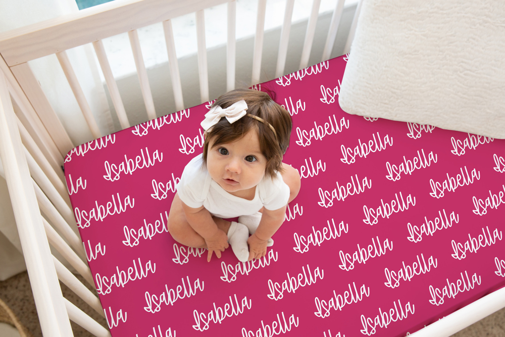 Custom Name Crib Sheet