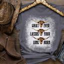 X-Small Asphalt Whatever Lassos Your Longhorn Shirt, Wild West, Cowgirl Shirt, Boho Tee, Country Shirt, Longhorn Skull Western Shirt, Cowgirl Rodeo Shirts