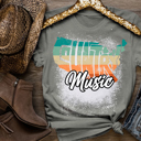 X-Small Military Green Country Music T-Shirt � Vintage Western Graphic Tee for Music Lovers � Unisex Distressed Country Shirt � Gift for Music Fans