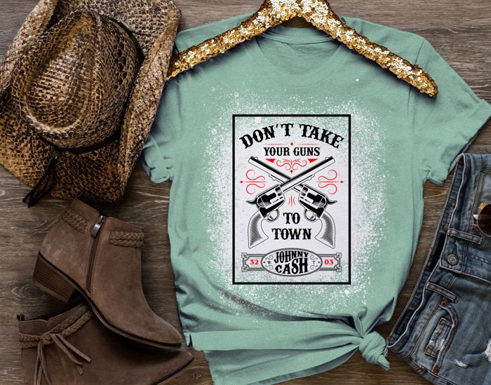 Johnny Cash "Don�t Take Your Guns to Town" T-Shirt � Vintage Western Graphic Tee � Country Music Shirt � Cowboy Music Fan Gift