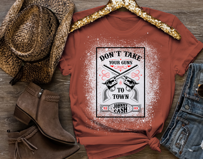 Johnny Cash "Don�t Take Your Guns to Town" T-Shirt � Vintage Western Graphic Tee � Country Music Shirt � Cowboy Music Fan Gift