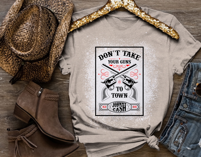 Johnny Cash "Don�t Take Your Guns to Town" T-Shirt � Vintage Western Graphic Tee � Country Music Shirt � Cowboy Music Fan Gift