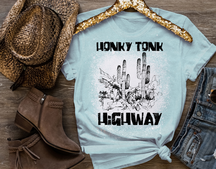 Desert Honky Tonk Highway Graphic Tee, Vintage Retro Country Music Shirt, Unisex Western Band Concert Top, Cowboy Rodeo Festival Apparel,