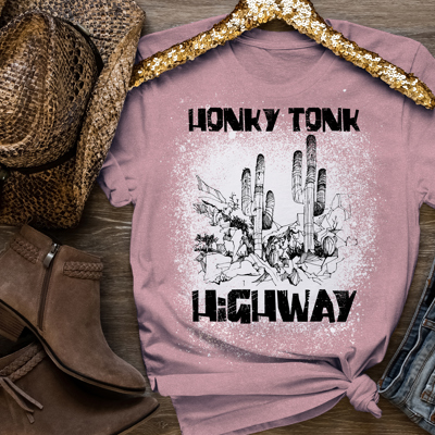 Desert Honky Tonk Highway Graphic Tee, Vintage Retro Country Music Shirt, Unisex Western Band Concert Top, Cowboy Rodeo Festival Apparel,