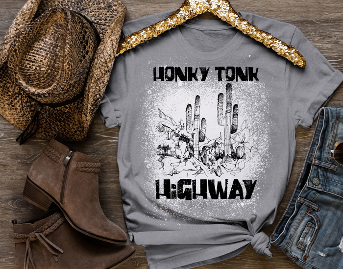 Desert Honky Tonk Highway Graphic Tee, Vintage Retro Country Music Shirt, Unisex Western Band Concert Top, Cowboy Rodeo Festival Apparel,