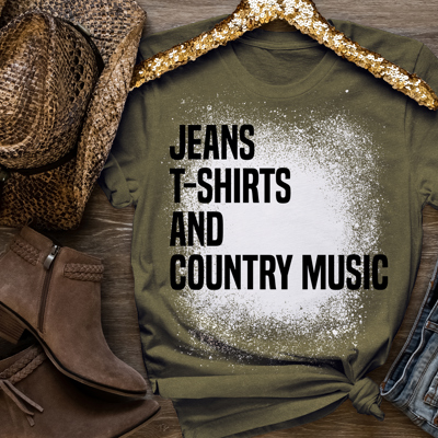 Jeans T-shirts And Country Music T-Shirt, Country Music Lover Shirt, Country Music Shirt, Country Shirt, Music Lover Gift