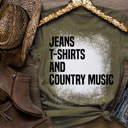  Jeans T-shirts And Country Music T-Shirt, Country Music Lover Shirt, Country Music Shirt, Country Shirt, Music Lover Gift