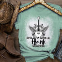 X-Small Dusty Blue Play Me a Hank Song, Tyler Childers Tshirt, Hank Williams Sr. Whippoorwill Bird T-shirt, Country Music, Classic Country, Hank Williams Song