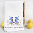  Not My Circus Not My Monkeys Blue Chinoiserie Tea Towel