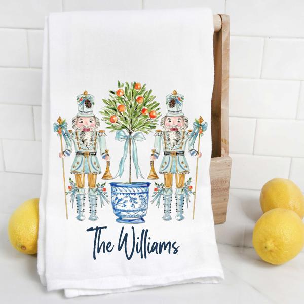 Personalized Chinoiserie Tea Towel