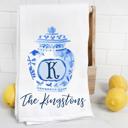  Monogram Chinoiserie Ginger Jar Tea Towel 