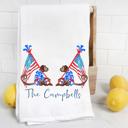  Personalized Chinoiserie Monkeys Tea Towel