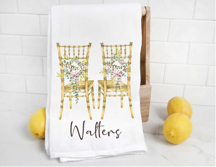  Personalized Mr and Mrs Wedding Tea Towel