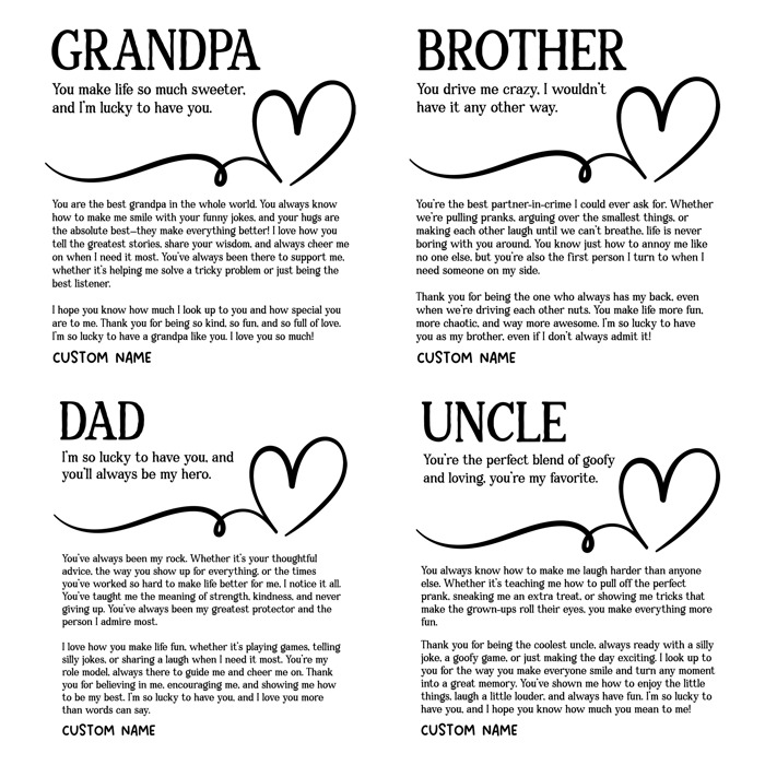 Personalized Letter Tees for Dad, Grandpa, Uncle, or Brother – Sentimental Gift for Father Figures