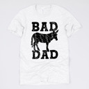 Medium (UNISEX) Bad A** Dad-Black Ink: Ash Funny Graphic Tees for Awesome Dads
