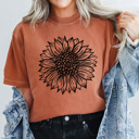Small (UNISEX) Black Sunflower: Yam Cozy Thanksgiving Holiday Tees – Pumpkins, Turkeys, and Thankful Vibes, Family Gatherings, Holiday Comfort, Trendy Friendsgiving