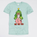 Small (UNISEX) Blanche-Ho Ho Ho: Dusty Blue Golden Girls Christmas Tees - Funny Retro Holiday Tops for Christmas Parties, Coworker Gifts, Secret Santa, Classic TV Fans, and Hilarious Gift Ideas