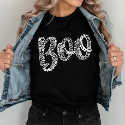 Trendy Boo Halloween Tee – Spooky Season Shirt, 31 Days of Halloween Tee, Teacher Halloween Gift T-Shirt, Pumpkin Patch Top