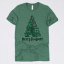 Small (UNISEX) Tree Merry Bookmas: Pine Cozy Christmas Reading T-Shirts - Festive Holiday Book Lover Tees for Teachers, Librarians, Bookworms, and Cozy Gift Ideas