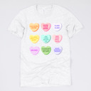 Small (UNISEX) Candy Hearts: Ash Valentine’s Day Teacher Graphic Tees – Cute Classroom Tshirts, Teacher Team Shirts, Hearts and Love Designs, School Valentine Celebration