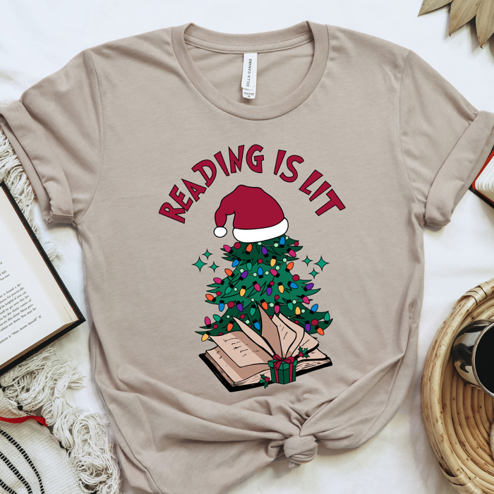 Cozy Christmas Reading T-Shirts - Festive Holiday Book Lover Tees for Teachers, Librarians, Bookworms, and Cozy Gift Ideas