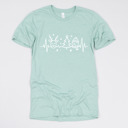 Small (UNISEX) Christmas Heartbeat: Dusty Blue Christmas Nurse T-Shirts – Festive Holiday Tees for Nurses, Medical Staff, and Holiday Gifts