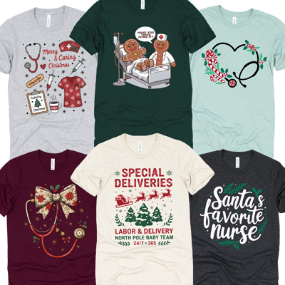 Christmas Nurse T-Shirts – Cute Holiday Gift Tees for Nurses, Labor and Delivery, CNAs, and Healthcare